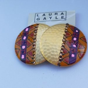 Laura Gayle artistic Bold clip on earrings